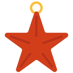 Christmas Decoration Red Star Christmas Sticker